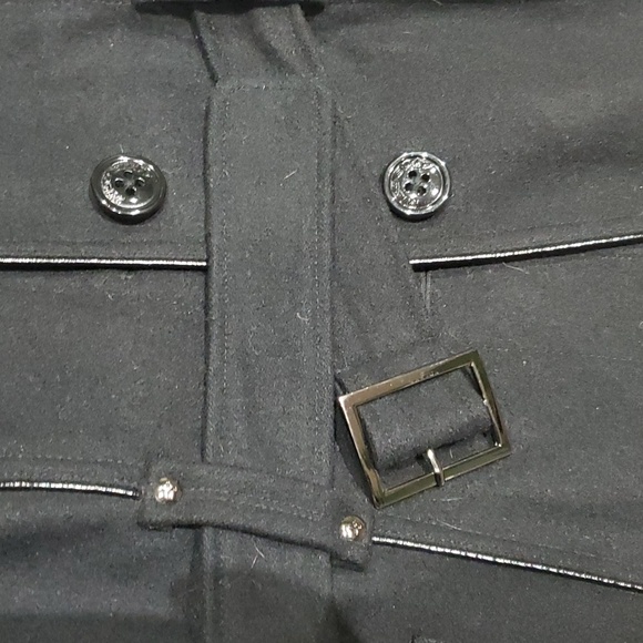 Miss Sixty M60 Belted Pea Coat Black Women's Small - Picture 3 of 8